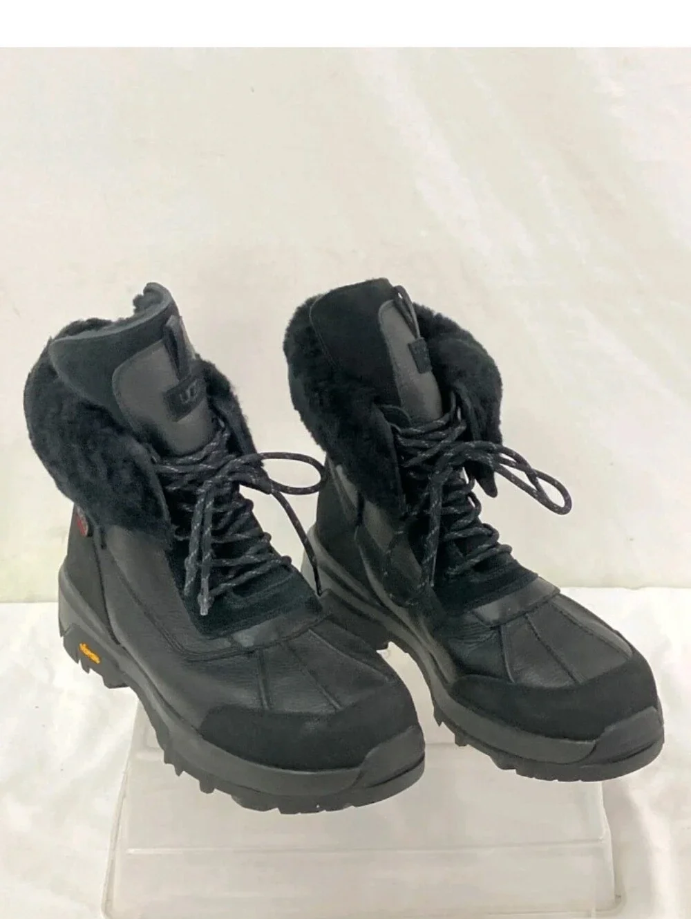 UGG Black Shearling Waterproof Leather Adirondack Boot Xerogel Men's Size 12